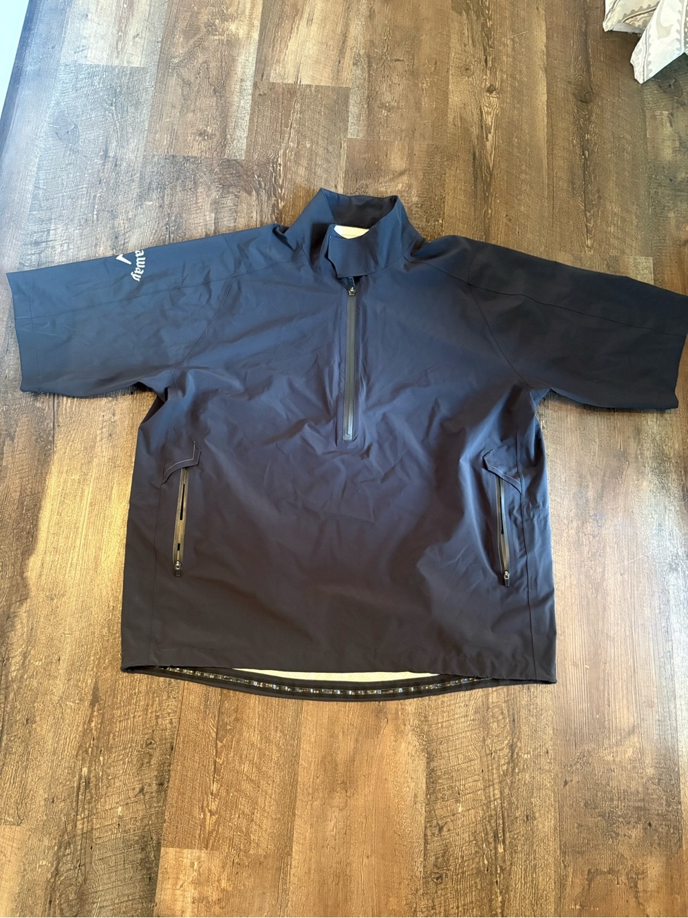 Callaway Black All Weather Short-Sleeve Quarter-Zip Pullover Jacket